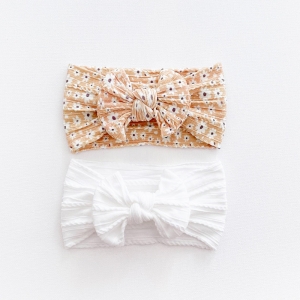 Baby Headband Comfy Wide Bow 2pcs (TBHB9013)
